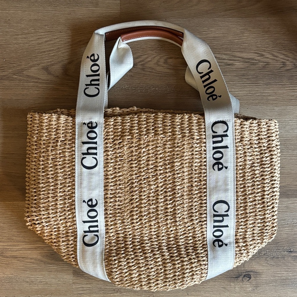 Tan Woven Tote Bag